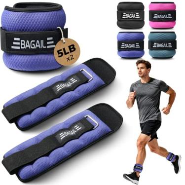 Imagem de BAGAIL Pesos de tornozelo e pulso para mulheres e homens, 1 par de 1/2/4/6/8/4,5 kg peso da perna com design elegante e ajuste seguro, conjunto de braço pesado para caminhada, corrida, fitness em casa