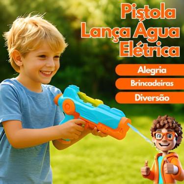 Imagem de Brinquedo Pistola Lança Água Elétrica Infantil com Luz e Som  Lançador