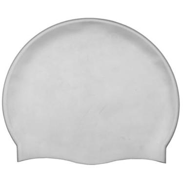 Imagem de Touca De Natação Silicone Resistente Grande XL - Tamanho GG para cabelos Volumosos -touca de natação para Piscina e Mar(Prata)