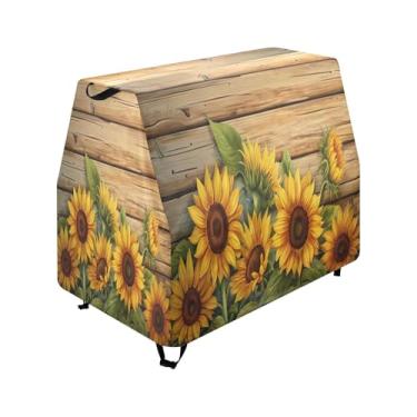 Imagem de Qilmy Wood Sunflower Kids Water Table Cover, Duty Waterproof Patio Table Covers for Outdoor Toddler Splash Tables, UV Resistant & Dustproof Play Table Protector, Cover Only