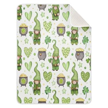 Imagem de Qilmy Cobertor de bebê de Dia de São Patrício 76 x 101 cm, cobertor infantil de algodão macio para meninos e meninas, cobertor leve e quente para bebês e bebês recém-nascidos