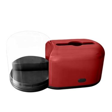 Imagem de DimyFew Porta-lenços, Porta-guardanapos, Recipiente para Papel Higiênico, Dispensador de Lenços Cosméticos para Banheiro, Escritório E Hotel, Vermelho, Tamanho real