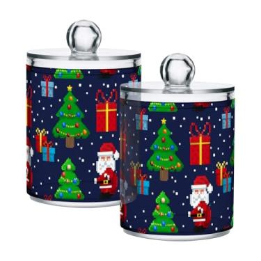 Imagem de Qilmy Qtip Suporte de 400 ml, frasco de armazenamento de boticário de plástico transparente com tampa, dispensador de recipiente de banheiro para bola de algodão, cotonete, fio dental, pacote com 2