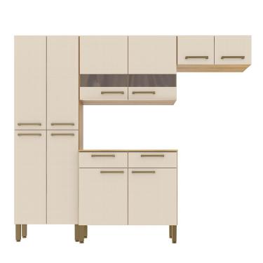 Imagem de Cozinha (com Balcão) 8 Portas 2 Portas De Vidro 2 Gavetas Nala Plus Freijo-soft - Ssx Multicoisas