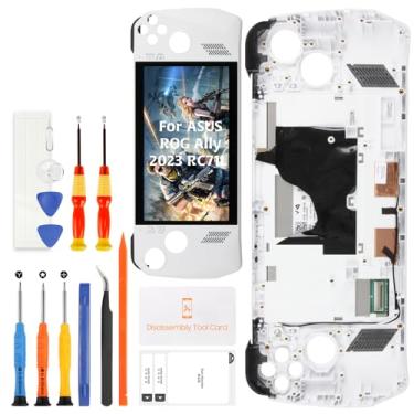 Imagem de Olivechard For ASUS ROG Ally 2023 RC71L LCD Screen Replacement Assembly 7-Inch 120Hz FHD (1920x1080) IPS Display Digitizer with Frame – 500 Nits Brightness, Anti-Fingerprint Touch Panel – White