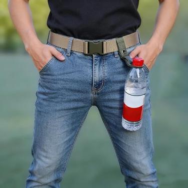 Imagem de Gancho de garrafa de água de nylon de 4 peças, clipe mosquetão de liberação rápida com fivela de plástico, acessório de engrenagem multifuncional (verde militar)