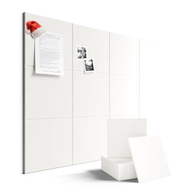 Imagem de Fluxynara Quadro de avisos grande de feltro 122 cm x 91 cm Alternativo para quadro de cortiça - pacote com 12 com 70 abas adesivas removíveis seguras, quadros de cortiça para paredes, quadro de