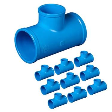 Imagem de Kit 10 und TE Soldável Redução PN80 DN75 X 50mm p/ Irrigação 100% PVC 
