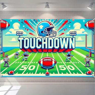 Imagem de HOMETITUTE Faixa de futebol Touchdown 188 x 109 cm jogo dia cenário estádio tema decoração festa crianças esportes celebração placa exterior interior equipe espírito evento exibição