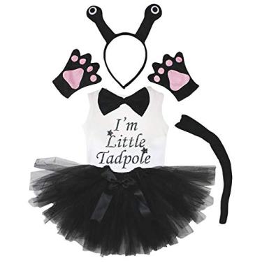 Imagem de Petitebella Camiseta tutu com faixa de cabeça combinada, 6 peças, fantasia para meninas, 1 a 8 anos (tanque, 1 a 2 anos)