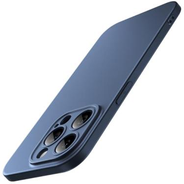 Imagem de JETech Capa Fina para iPhone 15 Pro 6,1 Polegadas com Lente de Câmera com Proteção Total, Ultrafina, Leve, Acabamento Fosco, Case Capinha Protetora Minimalista para Telefone (Titânio Azul)