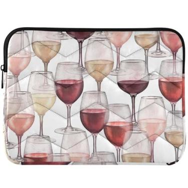 Imagem de Capa para notebook com taças de vinho branco rosa, capa para notebook universal, acessórios de computador de 13 a 14 polegadas para Mac Air 13 polegadas