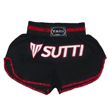 Imagem de Shorts Muay Thai Sutti Bermuda Calção Modelo Bordado, Vermelho, GG