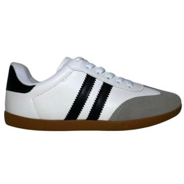 Imagem de Tênis addan casual retrô feminino 18118, Branco preto, 38