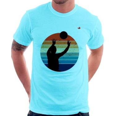 Imagem de Camiseta Vôlei Vintage Sunset - Foca na Moda, Azul claro, P