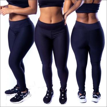 Imagem de Kit 03 calças Leg Legging Caminhada Suplex Academia-Feminino