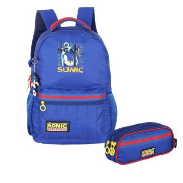 Imagem de Kit Mochila de Costas e Estojo Escolar Sonic The Hedgehog-Masculino
