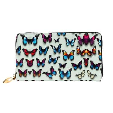 Imagem de XLLingL Carteiras de cartão de crédito impressas, bolsas longas de couro femininas, carteiras com zíper, carteira de viagem simples