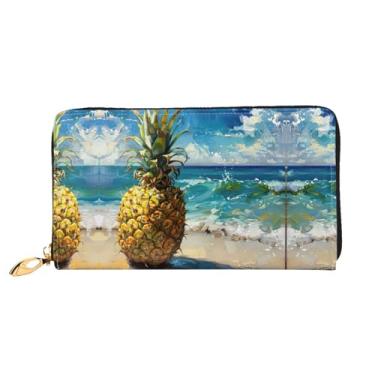 Imagem de XLLingL Carteiras de cartão de crédito impressas, bolsas longas de couro femininas, carteiras com zíper, carteira de viagem simples