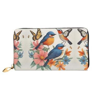 Imagem de XLLingL Carteiras de cartão de crédito impressas, bolsas longas de couro femininas, carteiras com zíper, carteira de viagem simples