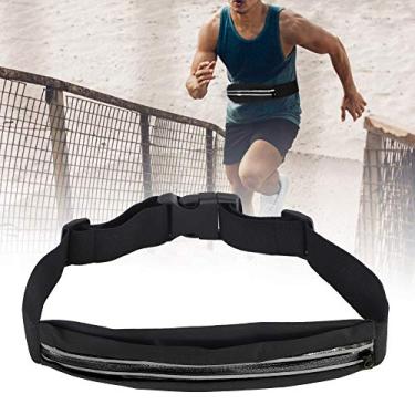 Imagem de SPYMINNPOO Pacote de Cintura para Cinto de Corrida Bolsa à Prova de Suor para Corrida, Fitness, Caminhada, Fivela Ajustável para Ao Ar Livre, Maratona, Ciclismo, Fibra Preta 28X0,6X1,6in (Preto)