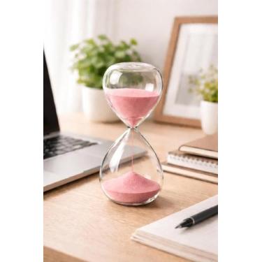 Imagem de Ampulheta Decorativa de Vidro Transparente 15 ou 30 Minutos Relógio de