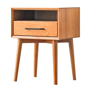 Imagem de Mesa de cabeceira de tronco nórdico de tamanho grande, minimalista, moderna, ultra estreita, camada dupla, gaveta, armazenamento, cabeceira, mini mesa, móveis de cabeceira