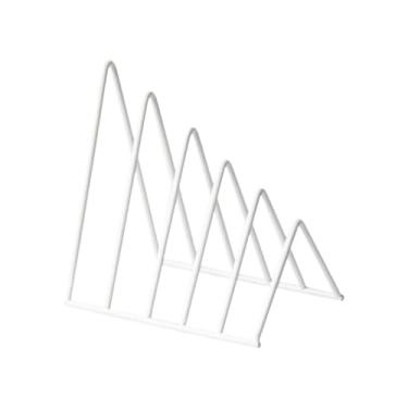 Imagem de Escritório Organizador de pastas arquivo, mesa antiderrapante, triangular, estante, suporte para livros, para escritório receitas Organizador de mesa(Branco)