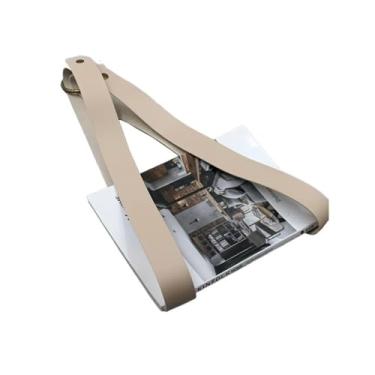 Imagem de Escritório Organizador de arquivos suspenso couro, decoração parede para escritório, prateleira armazenamento, porta-revistas para casa Organizador de mesa(Apricot)