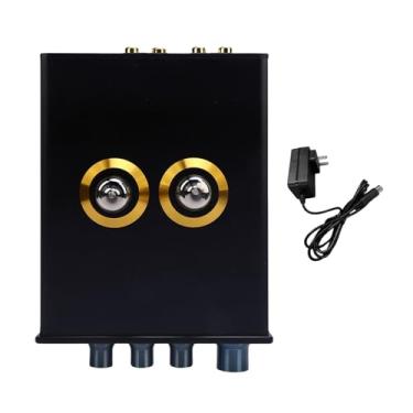 Imagem de Cuofyunl pré-amplificador de tubo hifi, ajuste de agudos, tubo de vácuo, pré-amplificador de potência para de som estéreo doméstico (Plugue EUA 100 a 240V)