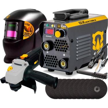 Imagem de Maquina Inversora Solda 120a + Esmerilhadeira e Acessórios - The Black