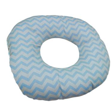 Imagem de Almofada de Piercing para dormir Protetor de Ouvido com Furo no meio(Chevron azul)