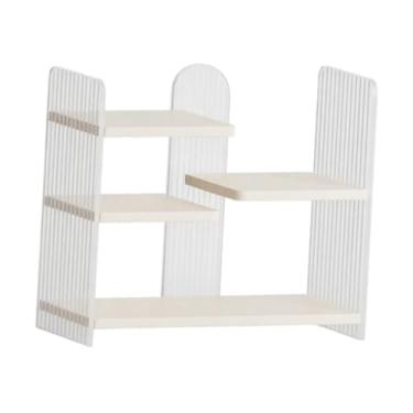 Imagem de SiaBiced Suporte de mesa para canecas, organizador multifuncional e para copos de água e café, ideal para bancadas de escritório, Ondulação Branca