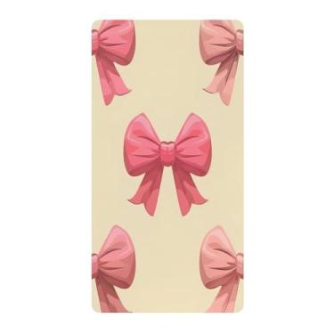 Imagem de Blueangle Lençol de berço padrão para berço infantil - Lençóis de algodão macio e respirável com laços fofos (255)