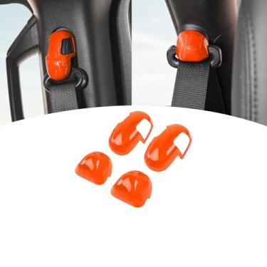 Imagem de PDKLIN Capa de acabamento de cinto de segurança laranja para Jeep Wrangler JL JLU 2018+ para Gladiator JT 2020-Present ABS Acessórios interiores 4 peças