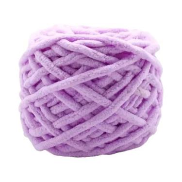 Imagem de Cachecol De Lã Grossa Multicolorido Tricotado Com Efeito De Tira De Ge