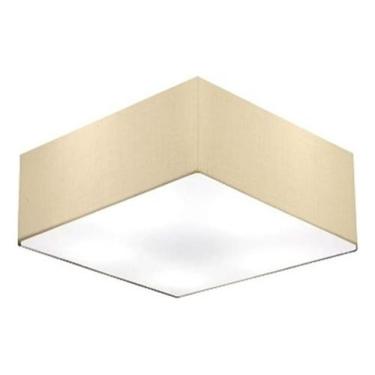 Imagem de Plafon Para Sala Quadrado SL3001 Cúpula em Tecido - Vivare, Algodão-Cr