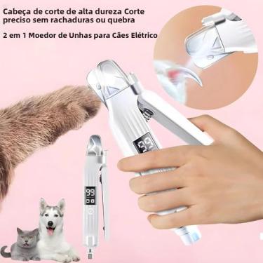 Imagem de Cortador De Unhas Elétrico Para Animais De Estimação Com Luzes LED Par