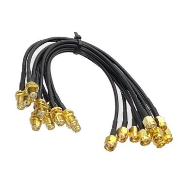 Imagem de Cabo Coaxial RF Pigtail SMA Fêmea Para SMA Macho RG174 De 4 Polegadas 