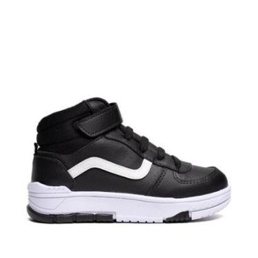 Imagem de Tênis Infantil Brink Cano Alto Street Preto/Branco-Masculino