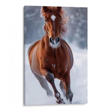 Imagem de Quadro Cavalo Corajoso Galopando na Neve Imaculada - Mioquadros, 180x1