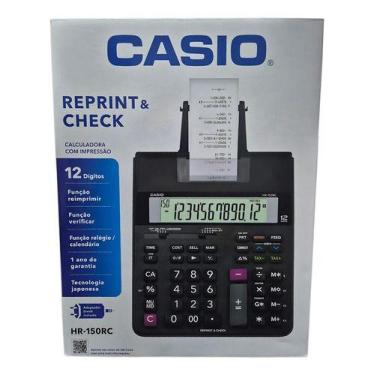 Imagem de Calculadora com Impressora, 12 Dígitos, Casio, HR-150RC, Preto