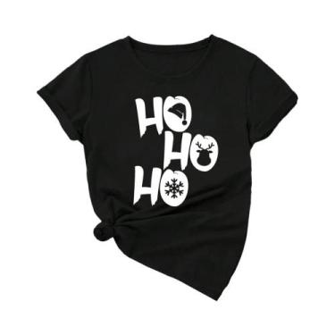 Imagem de Camiseta Feminina plus Size Com Estampa De Papai Noel Moda Harajuku Pa