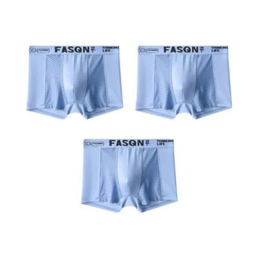Imagem de Cuecas De Luxo Masculinas Tamanho Grande 3PCS Finas E Respiráveis De S