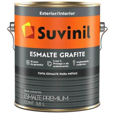 Imagem de Tinta Esmalte Sintético Fosca para Metais 3,6 Litros Grafite Escuro - 53404110 - SUVINIL