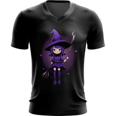 Imagem de Camiseta Gola V Bruxa Halloween Púrpura Festa 1 - Kasubeck Store, Baby
