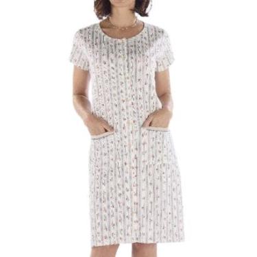 Imagem de Camisola Curta Pzama 050305 Feminina Com Botões e Bolsos Algodão T. M/EG-Feminino