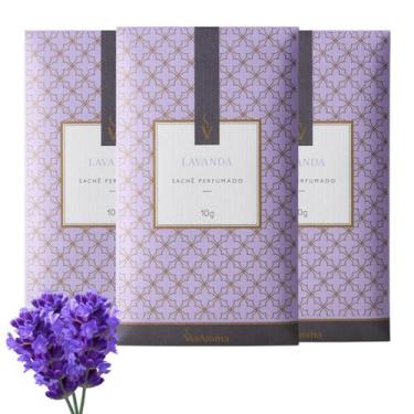 Imagem de Kit Sachês Perfumados Lavanda Via Aroma 10g  Aromatizador para Gavetas