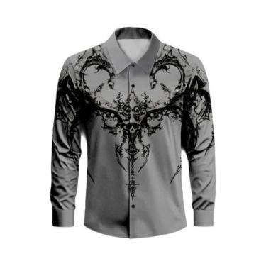 Imagem de Camisa Masculina De Manga Longa Casual Elegante Com Lapela E Botões Pa