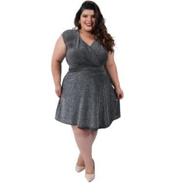 Imagem de Saia Brilho Transpassada Curta Verão Feminina Moda Plus Size - Catwalk